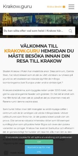 스폰서 기사용 스웨덴 매체 Krakow 사이트 미리보기