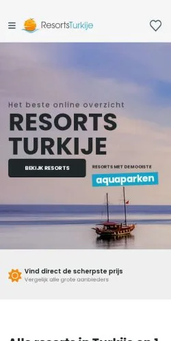 Podgląd witryny Resorts Turkije, medium z kraju Holandia do artykułów sponsorowanych