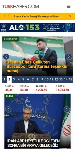 Anteprima del sito Türkiye ve Bursa Haberleri, media di Turchia per articoli sponsorizzati