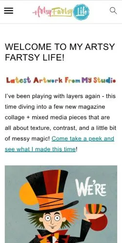 Anteprima del sito Artsy Fartsy Life, media di Stati Uniti per articoli sponsorizzati
