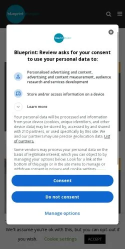 Anteprima del sito Blueprint Review, media di Regno Unito per articoli sponsorizzati