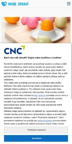 Anteprima del sito Moje Zdraví, media di Cechia per articoli sponsorizzati
