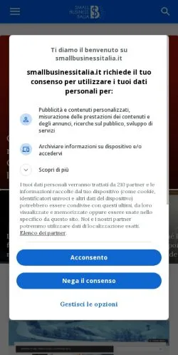 Podgląd witryny Small Business Italia, medium z kraju Włochy do artykułów sponsorowanych