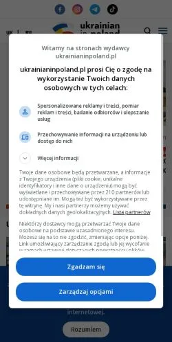 Anteprima del sito Ukraińcy w Polsce, media di Polonia per articoli sponsorizzati