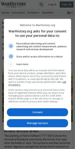 スポンサード記事向けのアメリカ合衆国メディア、War Historyのサイトプレビュー