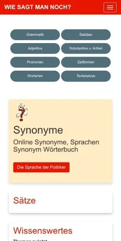 Anteprima del sito Wie Sagt Man Noch, media di Germania per articoli sponsorizzati