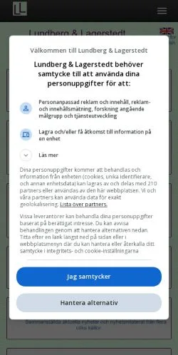 Anteprima del sito Lundberg & Lagerstedt, media di Svezia per articoli sponsorizzati