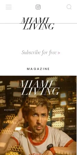 스폰서 기사용 미국 매체 Miami Living Magazine 사이트 미리보기