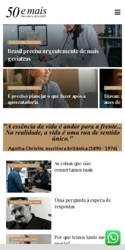 Anteprima del sito 50emais, media di Brasile per articoli sponsorizzati