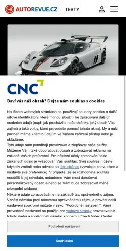 Podgląd witryny AutoRevue, medium z kraju Czechy do artykułów sponsorowanych