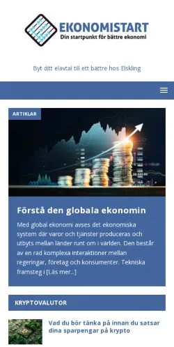 Podgląd witryny Ekonomistart, medium z kraju Szwecja do artykułów sponsorowanych