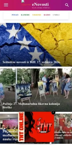 Anteprima del sito Tuzlanski Portal, media di Bosnia ed Erzegovina per articoli sponsorizzati
