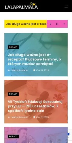 Anteprima del sito Lala Palmala, media di Polonia per articoli sponsorizzati
