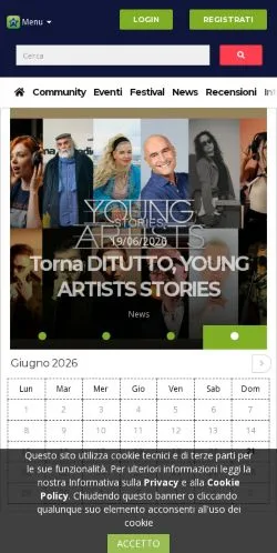 Forhåndsvisning av nettstedet Night Guide, medium fra Italia for sponsede artikler