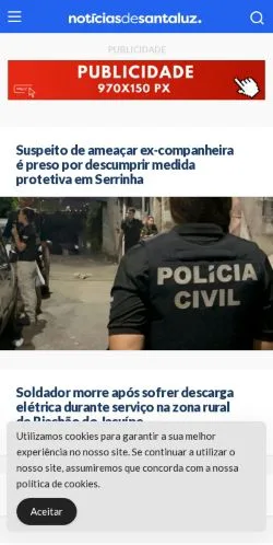 Anteprima del sito Notícias de SantaLuz, media di Brasile per articoli sponsorizzati
