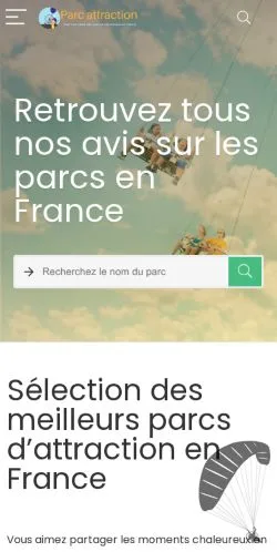 Anteprima del sito Parc Attraction France, media di Francia per articoli sponsorizzati