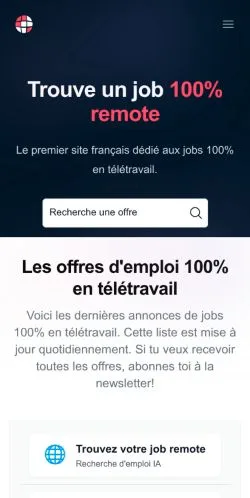 Pré-visualização do site RemoteFR, meio de França para artigos patrocinados