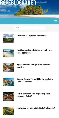 Anteprima del sito Resebloggaren, media di Svezia per articoli sponsorizzati