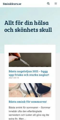 Anteprima del sito Sminkkurs, media di Svezia per articoli sponsorizzati