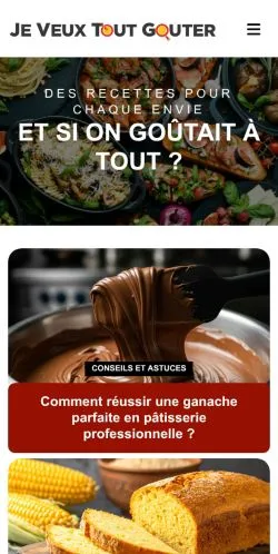 Anteprima del sito Je Veux Tout Goûter, media di Francia per articoli sponsorizzati