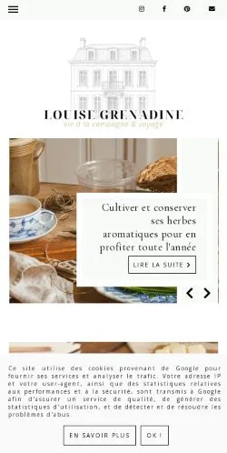 Anteprima del sito Louise Grenadine, media di Francia per articoli sponsorizzati