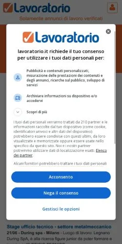 Anteprima del sito Lavoratorio, media di Italia per articoli sponsorizzati