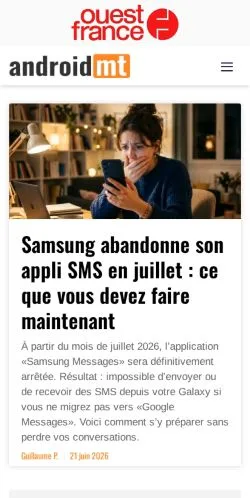 Anteprima del sito Android-MT, media di Francia per articoli sponsorizzati
