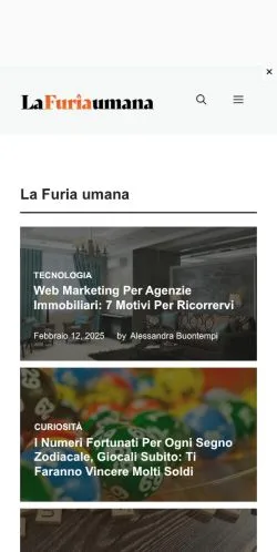 Anteprima del sito La furia umana, media di Italia per articoli sponsorizzati