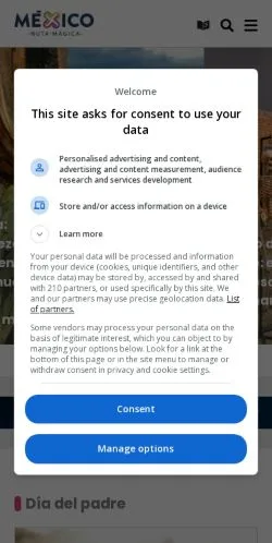 Anteprima del sito México Ruta Mágica, media di Messico per articoli sponsorizzati