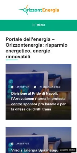 Anteprima del sito Orizzontenergia, media di Italia per articoli sponsorizzati