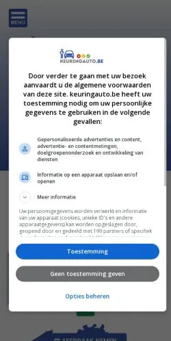 Sponsorlu makaleler için Belçika medyası KeuringAuto sitesinin önizlemesi