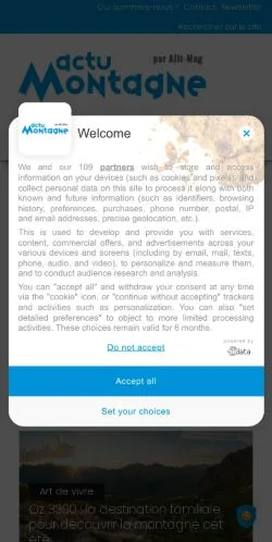 Anteprima del sito Actumontagne, media di Francia per articoli sponsorizzati