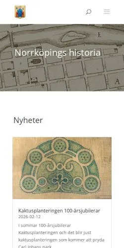 Podgląd witryny Norrköpings Historia, medium z kraju Szwecja do artykułów sponsorowanych