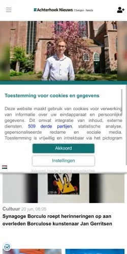 Anteprima del sito Achterhoek Nieuws Eibergen Neede, media di Paesi Bassi per articoli sponsorizzati