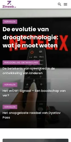 Vorschau der Website Zinweb Inspiratie, Medium aus Niederlande für gesponserte Artikel