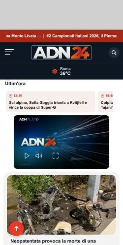 Forhåndsvisning af Adn24, medie fra Italien til sponsorerede artikler