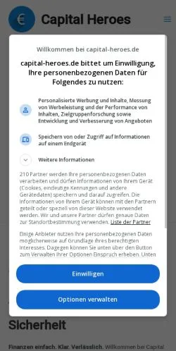 Anteprima del sito Capital Heroes, media di Germania per articoli sponsorizzati