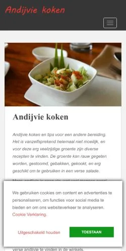 Anteprima del sito Andijvie Koken, media di Paesi Bassi per articoli sponsorizzati