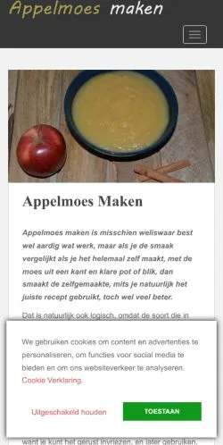 Anteprima del sito Appelmoes Maken, media di Paesi Bassi per articoli sponsorizzati