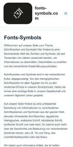 Anteprima del sito Fonts-Symbols, media di Germania per articoli sponsorizzati