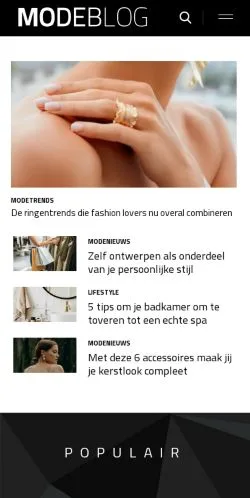 Pré-visualização do site Modeblog, meio de Países Baixos para artigos patrocinados