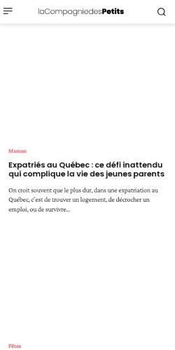 Anteprima del sito La Compagnie Des Petits, media di Francia per articoli sponsorizzati