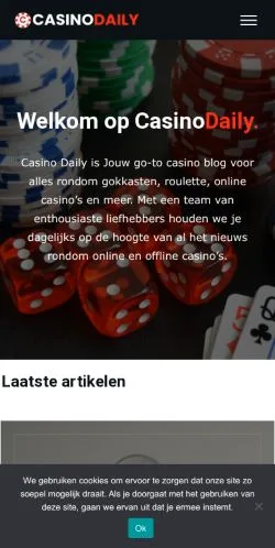 Anteprima del sito CasinoDaily, media di Paesi Bassi per articoli sponsorizzati