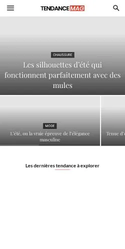 スポンサード記事向けのフランスメディア、Tendance Magのサイトプレビュー