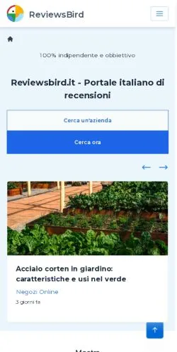 Anteprima del sito Reviewsbird Portale, media di Italia per articoli sponsorizzati