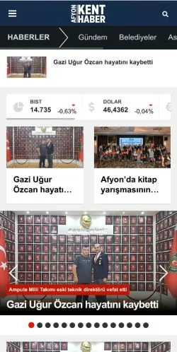 스폰서 기사용 튀르키예 매체 Afyon Kent Haber 사이트 미리보기