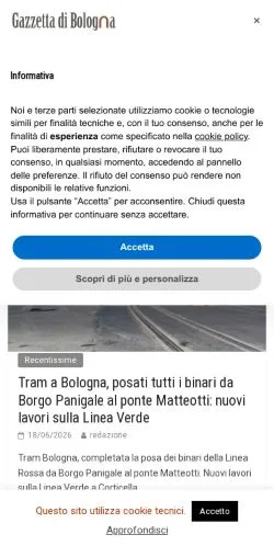 Anteprima del sito Gazzetta Di Bologna, media di Italia per articoli sponsorizzati