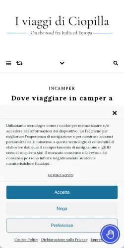 스폰서 기사용 이탈리아 매체 I Viaggi Di Ciopilla 사이트 미리보기