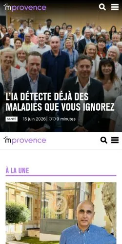 Voorbeeld van de site MProvence, medium uit Frankrijk voor gesponsorde artikelen