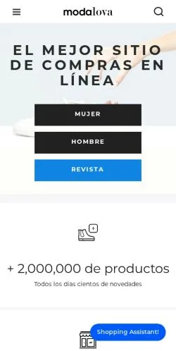 Voorbeeld van de site Modalova, medium uit Spanje voor gesponsorde artikelen